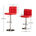thumbnail image 7 of Roundhill Furniture PU Leather Adjustable Swivel Hydraulic Bar Stools in Red, 7 of 7