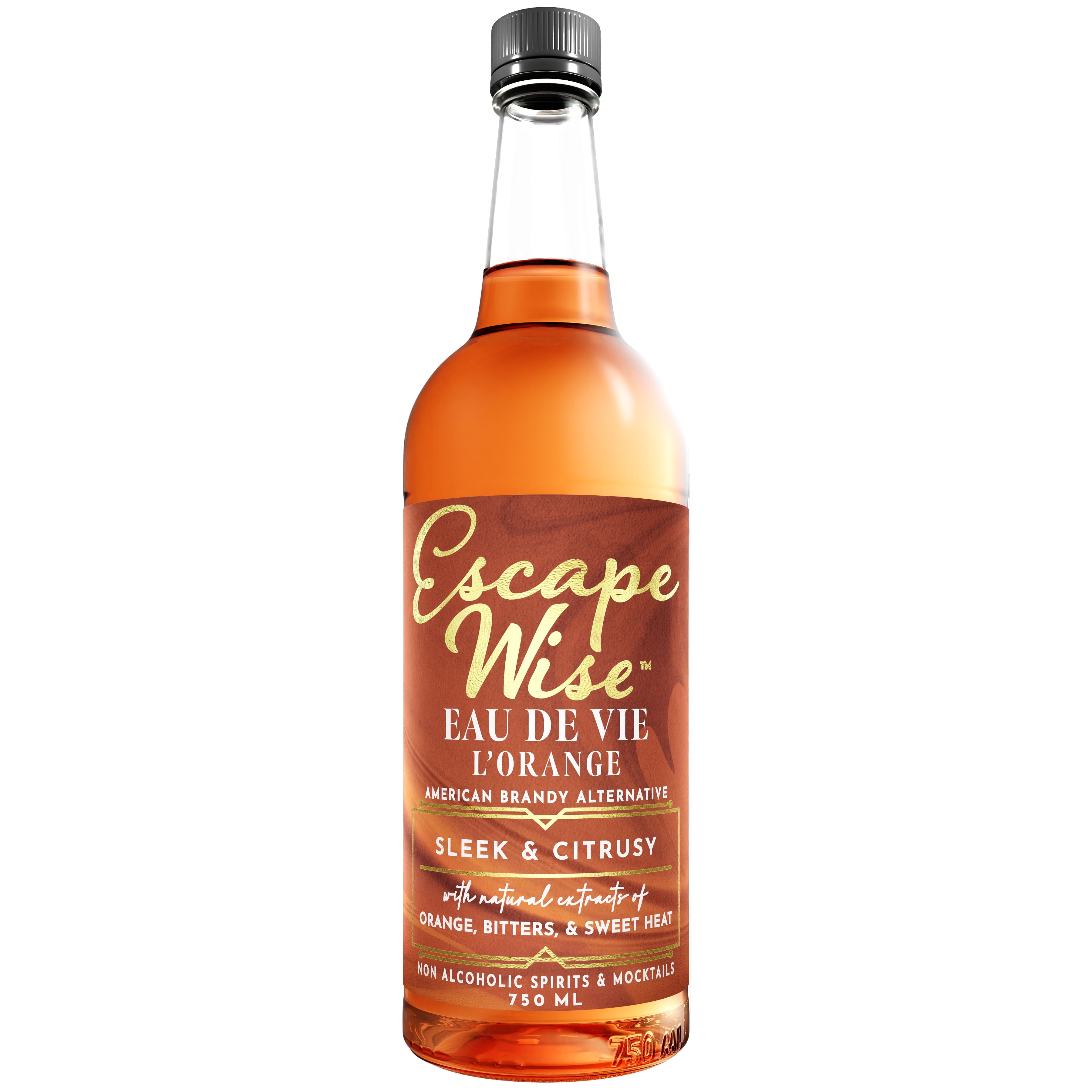 その他 brandy American Escape Wise Mocktails Non-Alcoholic Orange Beverage 750ML