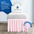 thumbnail image 4 of 30 Inch Drop Twin XL Size Dorm Bed Pink Solid Bed Skirt Lightweight Ruffled Pattern Split Corner Premium Hotal Quality With Flexible Elastic & Fade Resistent, 4 of 7