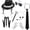 7PC, variant on Pop Star Costume Accessories Set, Sequin Fedora Hat Sunglasses Headset Mic Gloves for Halloween Stage Show