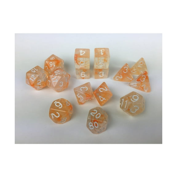 Role 4 Initiative Polyhedral Dice - Koi Pond w/White Numbers (15) New