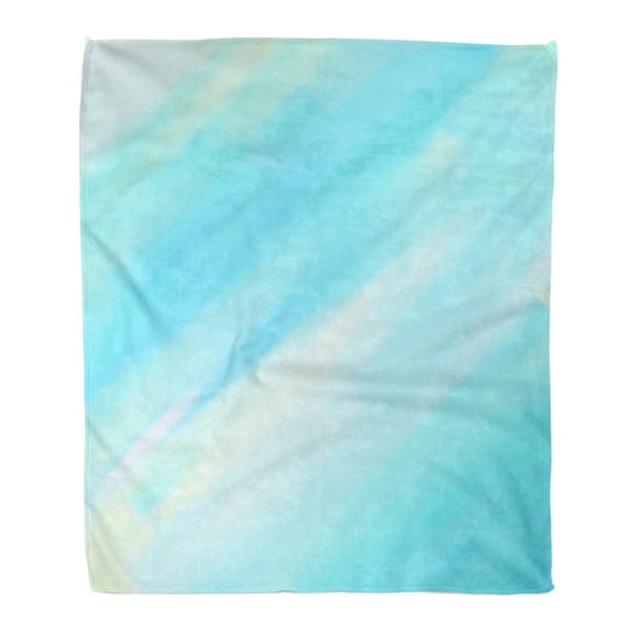 SIDONKU Throw Blanket 58x80 Inches Abstract Watercolor Wet Brush Paint Cold Line for Blue White Yellow Green Pastel Warm Flannel Soft Blanket for Couch Sofa Bed