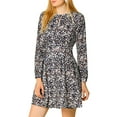thumbnail image 6 of Allegra K Women's Leopard Keyhole Above Knee Pleated a-Line Dress, 6 of 6