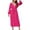 Hot Pink, variant on IROINNID Maxi Dress for Women Strapless V-Neck A-Line Dress V Neck Long Sleeve Solid Pleated Dresses ,Blue