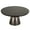 Grey/Black Stone, variant on LeisureMod 30" Round Coffee Table with Glass Top and Black Powder-Coated Iron Rim Tempered Glass Pedestal Base No Assembly for Modern Home, Living Room Tully Collection in Blue/Black