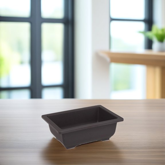 HOOWIFFY Recycled Plastic Rectangular Flowerpot Black for Storage Use Healthy Plants 5Pcs