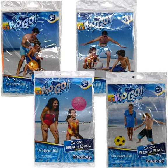 H20GO 16" Sport Beach Ball in polybag with insert card- ONLY 2 PACK