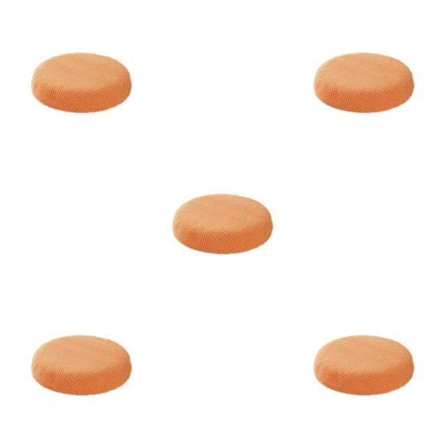 Decodeary Soft And Stool Cushions With Elastic Band – Any Space Round Cushion Polyester Seat Covers Fits Most Stools orange 5Set