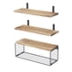 thumbnail image 2 of Estantes de baño sobre inodoro, estantes flotantes de pared para baño con canasta de alambre, estante para decoración de pared de madera, 2 of 3