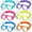 Bright Colors, variant on 6 count Swimming Goggles with Nose Cover Elastic Strap Scuba Diving Wide View Swim Mask Goggles