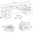 thumbnail image 2 of BAIVAKON  Home Office Desk with File Drawer & Power Outlet, 75'' Large Computer Desk with 5 Drawer, Storage Shelves, Monitor Shelf and Led Lights, 23.6" W Desktop Gaming Desk, 2 of 18