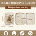 thumbnail image 7 of Xoenoiee Lion Cross Butterfly Daisy Flower Pattern Quilted Bible Cover for Women Men, Zippered Organizer Bag for Study Supplies Accessories Journals Church Carrying Book Carrying Case with Handle, 7 of 7