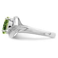 thumbnail image 4 of Auriga 925 Sterling Silver Peridot and Diamond Engagement Ring Size 8 for Women, 4 of 6