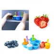 thumbnail image 4 of 7 Cavities Silicone Baby Food Container Ice Cream Popsicle Molds With Colorful Sticks DIY Ice Bar Frozen Dessert Maker, 4 of 9