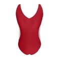 thumbnail image 5 of Women's Swimsuit Slimming Bathing Suit Deep V Neck Color Block Lace Up Back Swimwear, 5 of 5