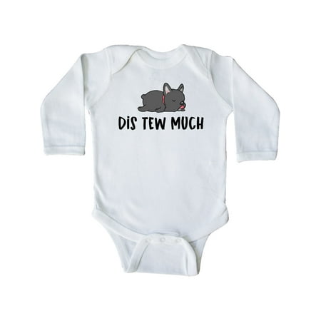 

Inktastic Napping Dis Tew Much Grey Frenchie Gift Baby Boy or Baby Girl Long Sleeve Bodysuit