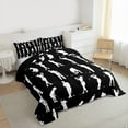 thumbnail image 3 of Castle Fairy Boys Girls Sport Golf Full Size Comforter Sets 3-Piece,Ball Gamer Bedding Comforter Set,Black White Lightweight Bedding Sets,Luxury Bedroom Decor,Reversible, 3 of 8