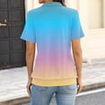 thumbnail image 4 of Lumtrix Womens Polo Shirts Short Sleeve Summer Gradient Tops Business Casual Tees Collared V Neck T Shirt Fashion Loose Fit Tee Sky Blue S, 4 of 4