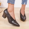 thumbnail image 2 of Hinvhai Shoes for Women Patent Leather Closed Pointed Toe Chunky Low Heels Pumps Block Heels Dress Casual Comfortable Shoes for Work Wedding Brown 6(37), 2 of 8