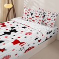 thumbnail image 3 of Manfei Red Cheerleading Zipper Full Size Comforter Sets with Fitted Sheet and 2 Pillowcases For Girls,Cartoon Cheer Bow Print Zipper Bedding SetFor Kids,Reversible,4-Piece, 3 of 7