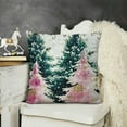 thumbnail image 2 of SHANXI  Pink Christmas Tree Merry Christmas Throw Pillow Cover, Pink Christmas Cushion Case Decoration for Sofa Couch 18x18in, 2 of 5