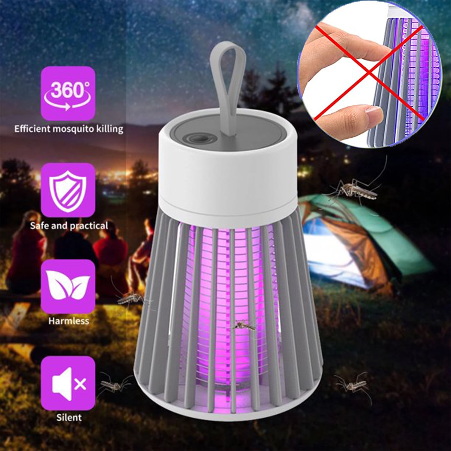 Use for Indoor Bedroom Kitchen Office Bug Zapper Light UV LED Insect Killer Electric Fly Zapper Chemical-Free Nontoxic Odorless Safe for Babies & Pregnant Women 1 Pack WADEO Mosquito Killer Lamp