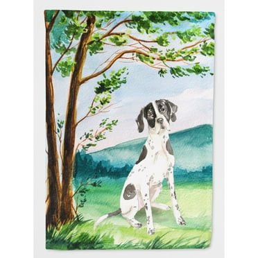 Carolines Treasures CK2574CHF Under the Tree English Pointer Flag Canvas House Size  Large multicolor