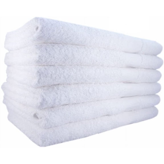 EOM Basic White Hand Towels Cotton 16" X 27" 12 Pack