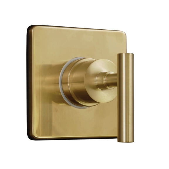 Kingston Brass KS3047CML Manhattan Single-Handle Three-Way Diverter Valve with Square Trim Kit in Brushed Brass