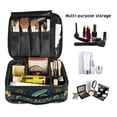 thumbnail image 2 of FORMRS Travel Makeup Bag Large Capacity Train Case Cosmetic Organizer with Adjustable Dividers, Green Celestial Serpent, 2 of 8