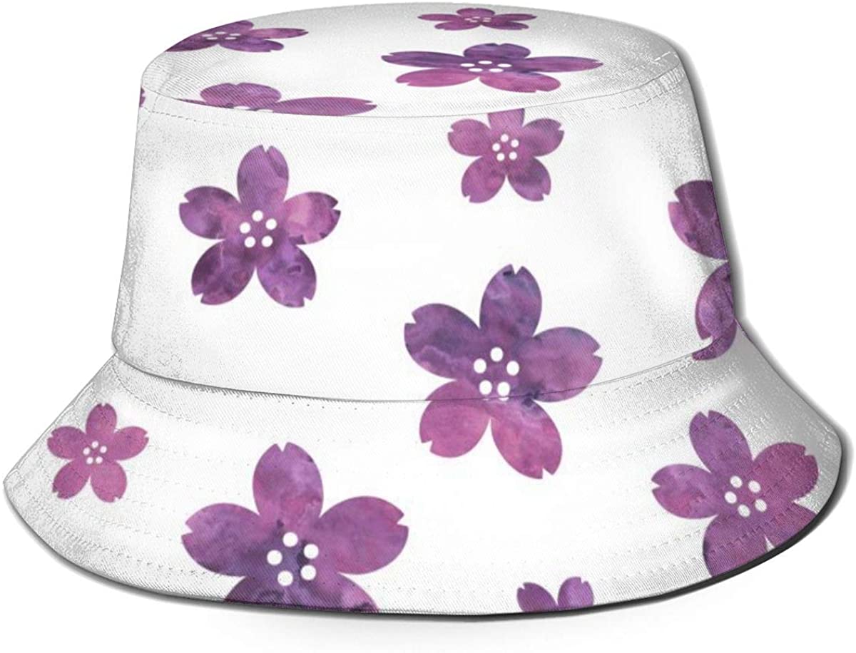 Purple Flower Watercolor Unisex Bucket 
