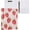 Strawberry Bow, variant on Ribbon Bow 3 Ring Binder 1.5 Inch Round Clipboard Harcover Binder Organizer with 2 Pockets for Office Supplies