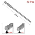thumbnail image 2 of 10 piezas 100 mm 1/4" Vástago Hex T15 Brocas de Destornillador Torx S2 Acero Aleado Alto, 2 of 4