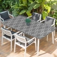thumbnail image 2 of Wavy Lines Table Cloths for 5 Foot Rectangle Tables, Abstract Minimalist Pattern Gray Patio Waterproof Elastic Fitted Tablecloths, Washable Rectangular Table Cover for Camping, 2 of 8