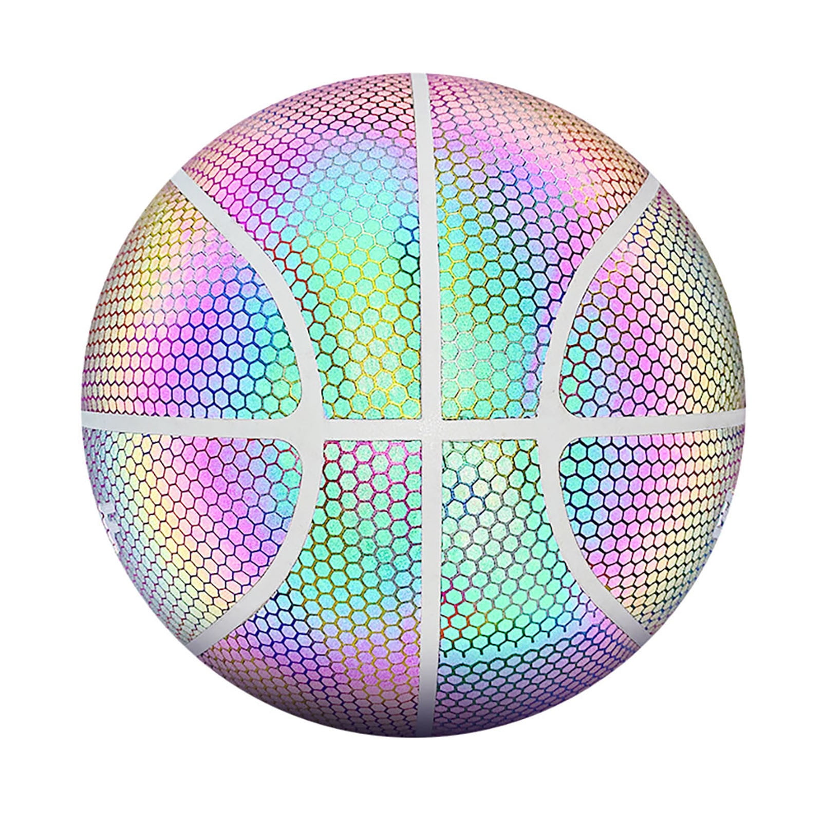 Size 7 Glowing Reflective Basketball Battery-Free Light Up Basketball Glow