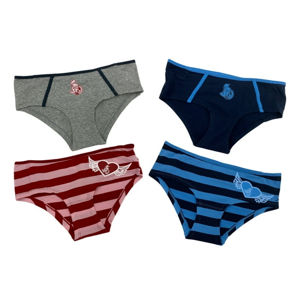 NHL Boy Cut Women's Underwear with Ottawa Senators Logo 4 Pack Size  Extra-Small Multicolored 