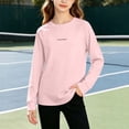 thumbnail image 2 of ITSAME Girls Long Sleeve Shirt Crew Neck Ragalan Sleeve Active Fit Kids Casual Athletic Tops Pink Size 14, 2 of 8