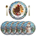 thumbnail image 5 of Ryvnso Christmas Snowman Round Plate Mats Dining Table Placemat Set of 4 for Holiday Decoration, 5 of 7