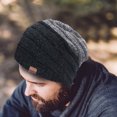 thumbnail image 3 of Autumn Winter Men Hat Color Block No Brim Plush Lining Ear Protection Knitting Cap for Outdoor, 3 of 8