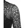 thumbnail image 5 of CHICTRY Womens Lyrical Dance Dress One Shoulder Lace Split Mesh Leotard Dress Figure Skating Costume Black L, 5 of 7
