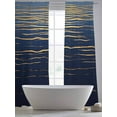 thumbnail image 5 of Abstract Golden Sheer Curtains 96 Inches Long 2 Panels Water Ripple Blue Ocean Sunrise Horizon Light Filtering Semi Sheer Window Curtains Drapes for Bedroom Living Room 52"x96", 5 of 7