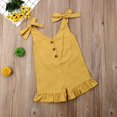 thumbnail image 4 of Toddler Kids Baby Girl Summer Clothes Ruffle Romper Jumpsuit Overalls Outfits Blue 3-4 Years, 4 of 6