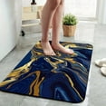 thumbnail image 2 of 1pc Blue and Gold Abstract Bathroom Rug Bathroom Decor and Accessories- Durable,Anti Slip,And Quick Drying,Suitable For Indoor/outdoor Use - Perfect For Bathrooms,Bedrooms,Kitchens, 2 of 9