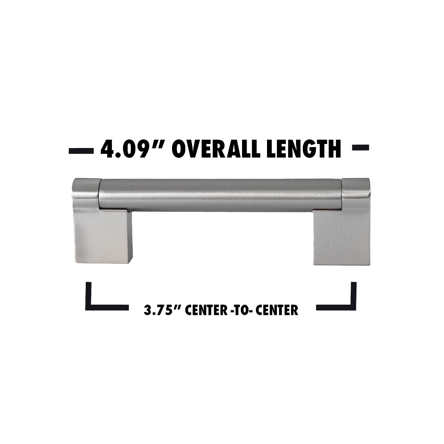 Würth Satin Nickel Round Handle Rectangular Pull 3.75", 10 pack
