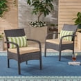 thumbnail image 2 of GDF Studio Kilburn Outdoor Wicker Club Chairs with Cushion, Set of 2, Brown and Tan, 2 of 6