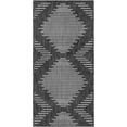 thumbnail image 2 of Unique Loom Outdoor Modern Collection Area Rug - Tambor (2' x 4' Runner Charcoal Gray/Ivory), 2 of 6