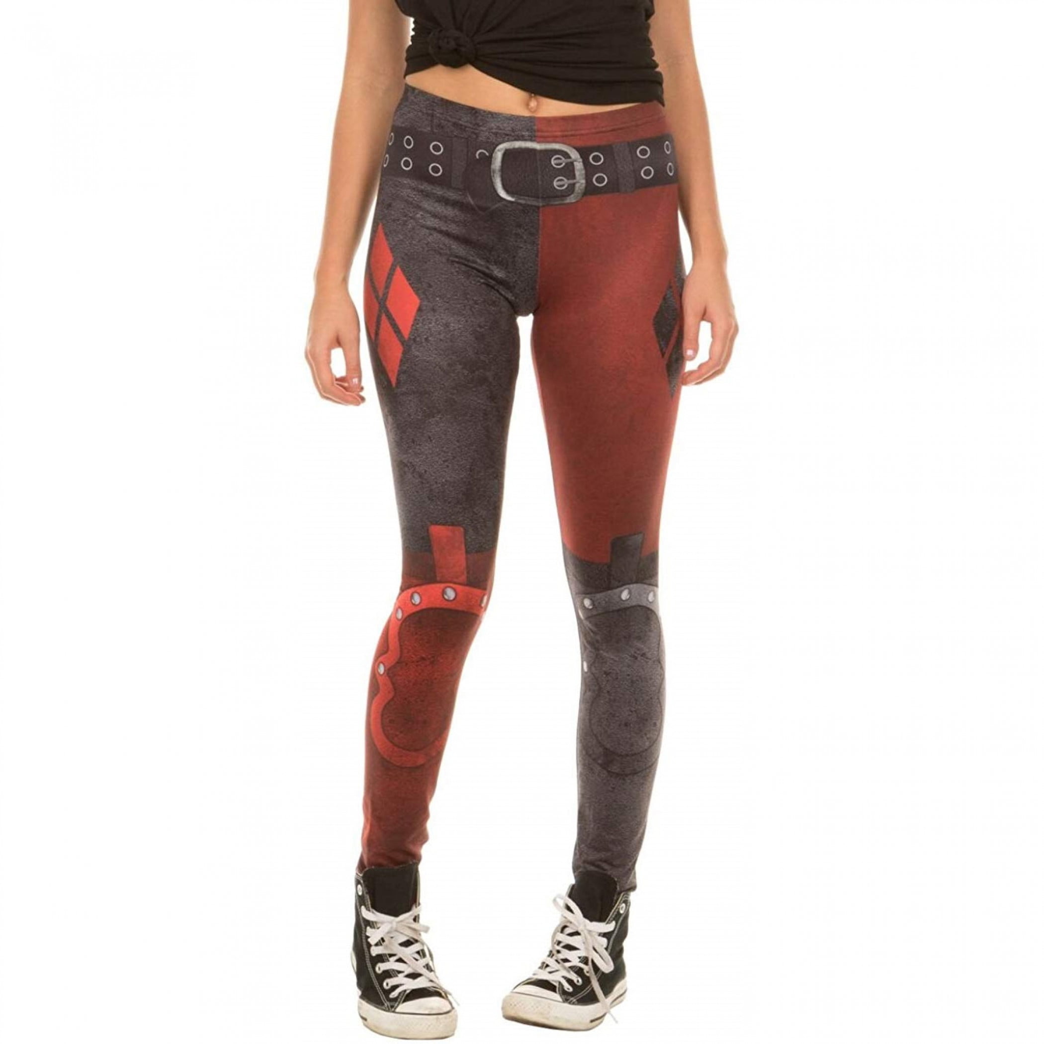 Girls Halloween Harley Quinn Suicide Squad Metallic Leggings