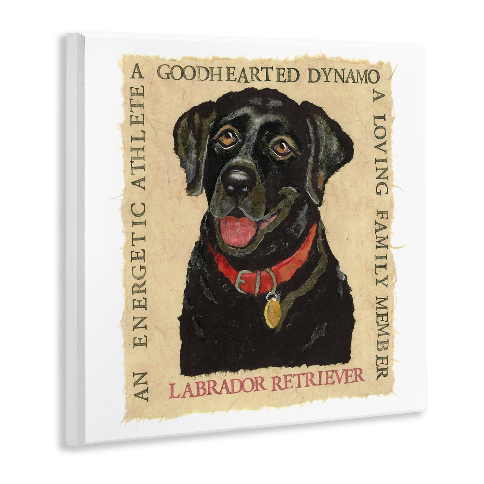 Stupell Industries Fun Black Labrador Phrases Animals Painting Unframed Art Print Wall Art, 12 x 12
