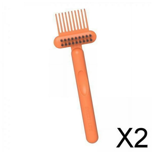 2x Cepillo de Pelo 2 en 1, Herramienta de Limpieza, Peine, Cepillo de Limpieza, Limpiador de Cepillos de Pelo, Cerdas Suaves Densas Portátiles Y Cerda 2 piezas