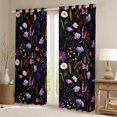 thumbnail image 2 of Feelyou Mystic Purple Groovy Blackout Curtains Set of 2 (52x84 Each), Bohemian Jungle Flower Window Curtains, Mandala Western Botanical Curtains and Drapes, Living Room Curtains Decor, 2 of 6